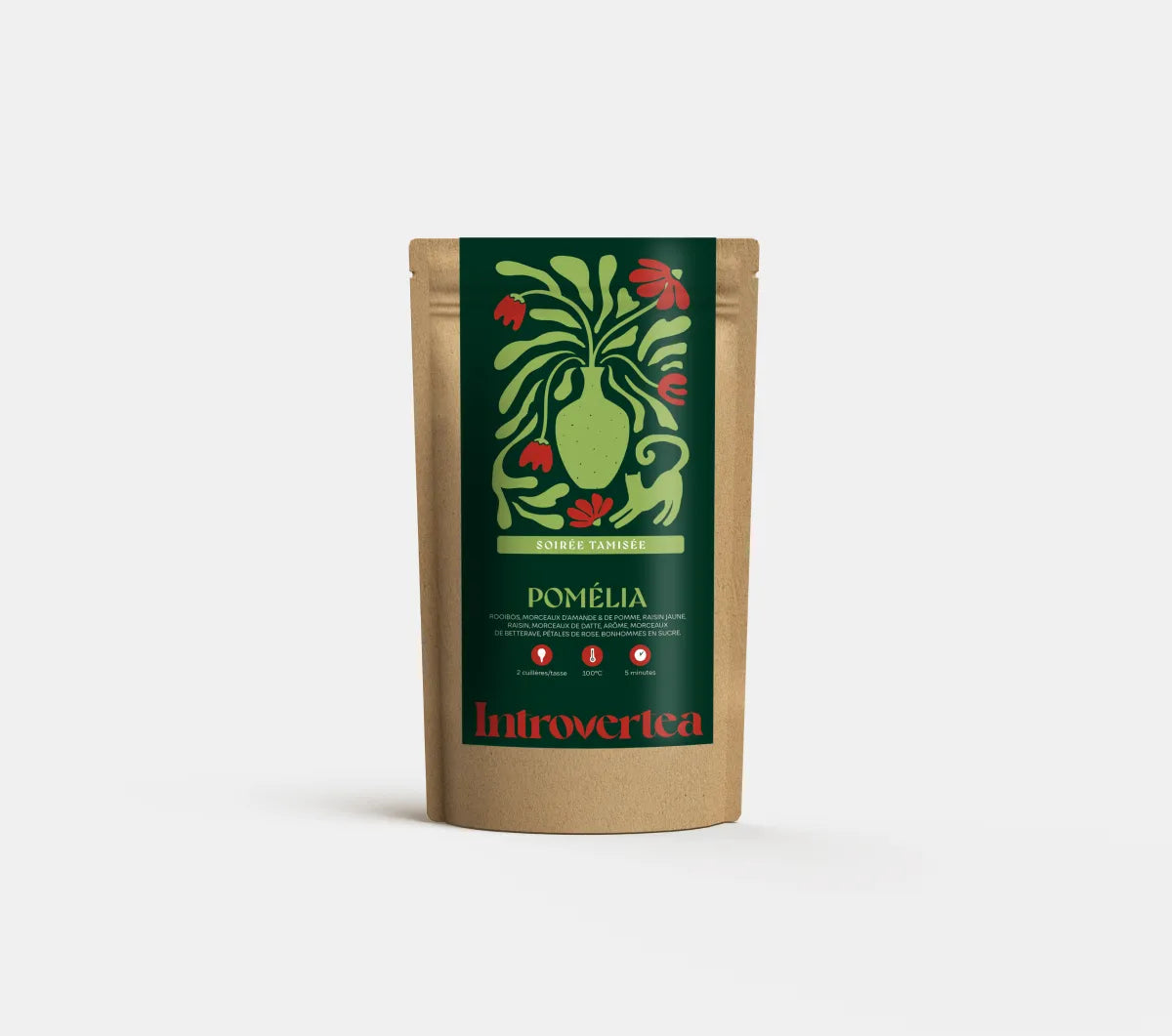 Packaging du thé Pomélia, sur fond blanc